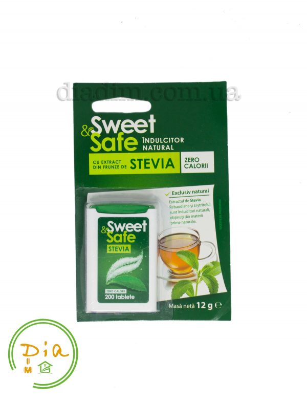 Замінник цукру в таблетках із стевією Sweet&Safe
