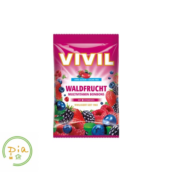 Льодяники без цукру VIVIL Лісові ягоди з вітамінами Waldfrucht