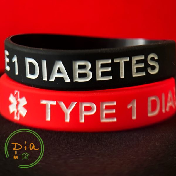 Силиконовый браслет различных цветов DIABETES TYPE 1