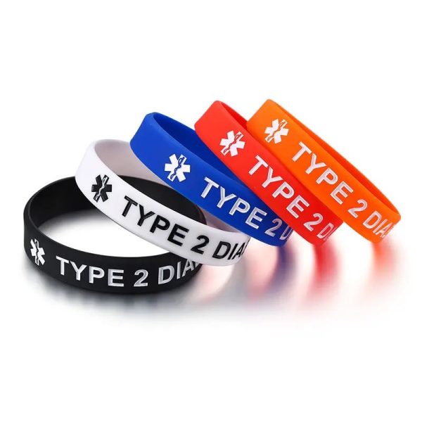 Силиконовый браслет различных цветов DIABETES TYPE 1 - Image 2
