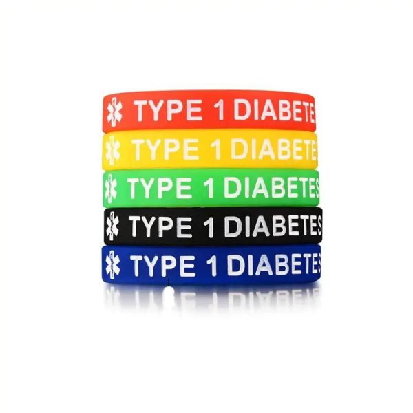 Силиконовый браслет различных цветов DIABETES TYPE 1 - Image 3